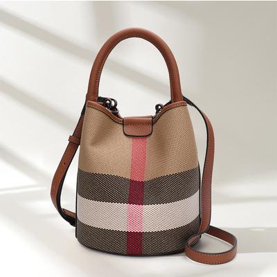 Bolso de Madre e Hijo Bolso de Mujer Verano Nueva Moda Trendy Bolso Cruzado Bolso de Mano de Lona Bolso con Cuero Genuino