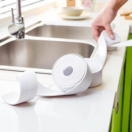 Cinta de calafateo autoadhesiva, sellador impermeable, tira de calafateo, pelar y pegar, Protector de borde de azulejo de pared de ducha para baño y cocina