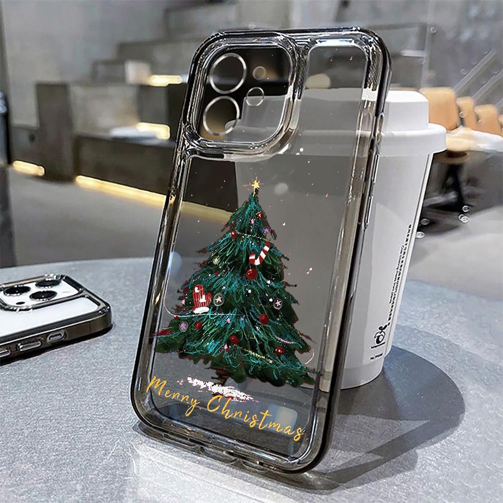 Silicon Christmas Phone Case For iPhone 14 Pro Max Funda iPhone 11 16 15 13 12 XR X XS 7 8 Plus SE 16promax 15promax Clear Cover
