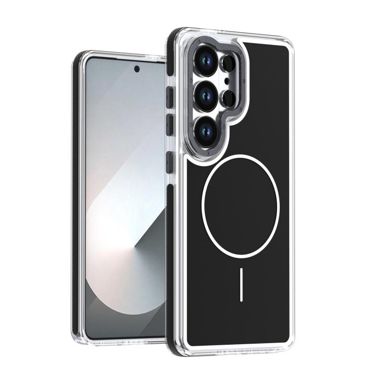 Dual Color Magnetic TPU+Acrylic Phone Case For Samsung Galaxy S26+ 5G, Anti-Yellow Shockproof Transparent Protective Cover