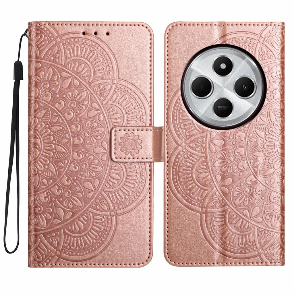 For Xiaomi Poco C75 4G/Redmi 14R 5G/14C 4G Leather Case with Card Slots Mandala Pattern Phone Cover Stand