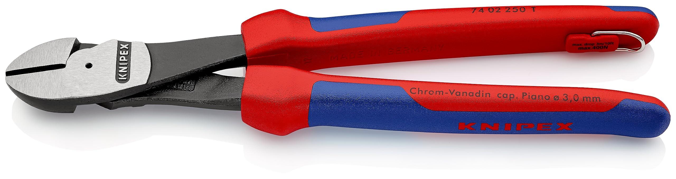 

KNIPEX кусачки диагональные твердые с защитой от падения 7402-250TBK Сверхмощные (для провода)