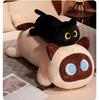 Big Long Lying Black Cat Siamese Kitten Orange Grey Plushie For Boy Girl Bed Cushion Throw Pillow Birthday Gift For His