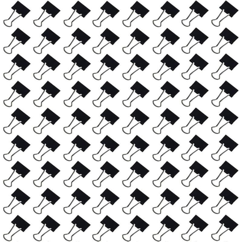 Bambalio Binder Clips 25Mm Black Set Of 6 Dozen (72 Pieces)