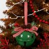 Christmas Bell Ornaments with Pinecones Berries Plaid Bow Rustic Metal Jingle Bells Xmas Tree Hanging Decor for Holiday Door Window Tree Party Decor
