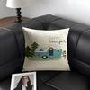 Happy Camping Rv Camper Car Cushion Cover Natural Linen Organic Fabric Double-Sided Printing Sofa Home Decor Gift Pillow Case