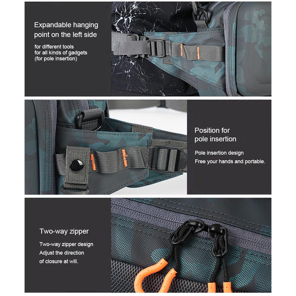 Fishing Bag Waterproof Waist Bag Tackle Storage Bag with Adjustable Belt Fishing Fanny Pack for Men Outdoor Fishing