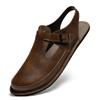 Sandals Men's Summer Large Size 47 Leather Outdoor Beach Slippers 46 Soft Sole Full Cowhide Baotou Roman Shoes