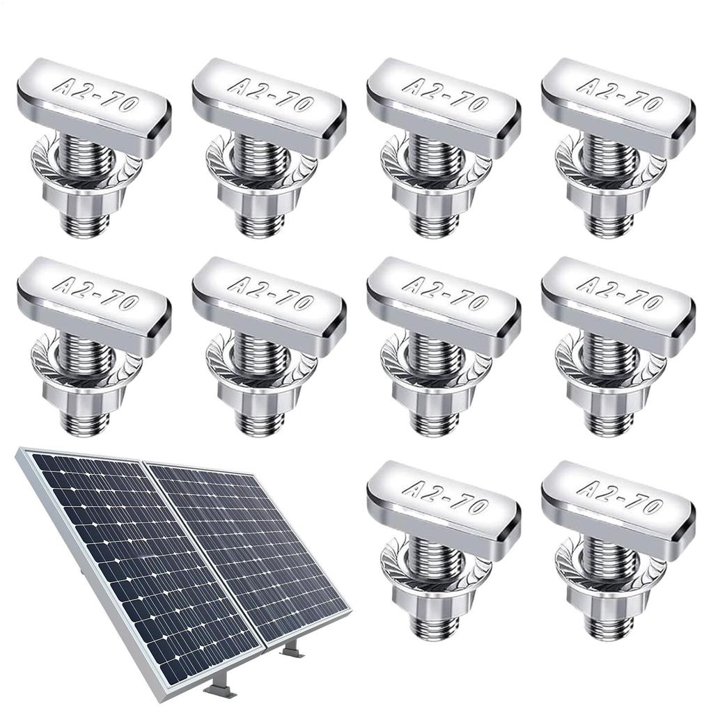 T-Slot Bolts Set Hammer Head Sliding Screw T-Slot Bolts Nuts Set Heavy-Duty Hardware Screw for Track System Automotive Roof Rack