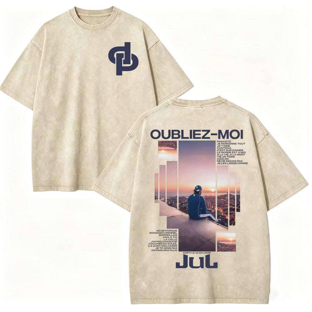 Vintage Washed Rapper JUL Album Graphic T Shirts Men Women Clothing Fashion Hip Hop T-shirt Summer Casual Loose Cotton T-shirts