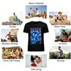 Derpsy Blue Cat Print T-shirt Retro Dark Style Cool Streetwear Unisex Casual Top Pure cotton T-shirt