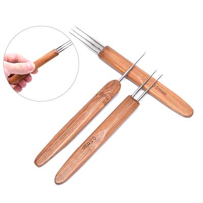 1 / 3szt 0.5mm Dreadlock Crochet igłowe Hook Bamboo Handle Haczyki narzędzia sprawiające