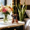 Resin Dog Head Planter Realistic Boxer Dog Sculpture Indoor Outdoor Decorative Pot for Plants and Succulents Unique Animal Shaped Flower Pot