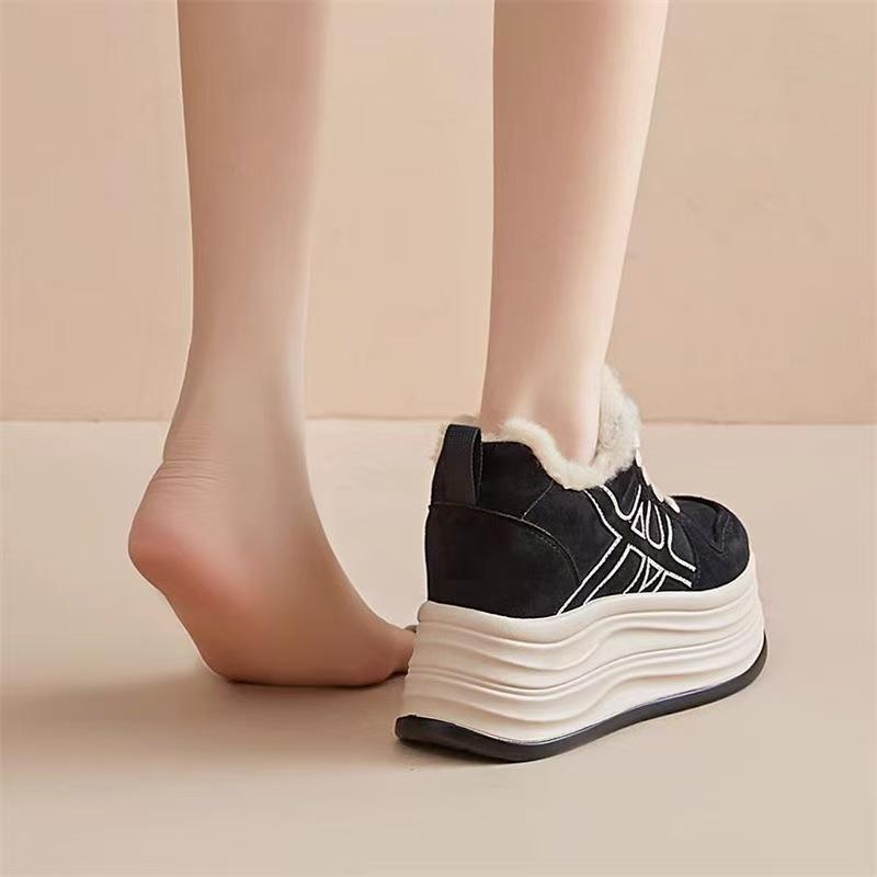 Thick-soled invisible height increase cm autumn new lace-up casual sneakers