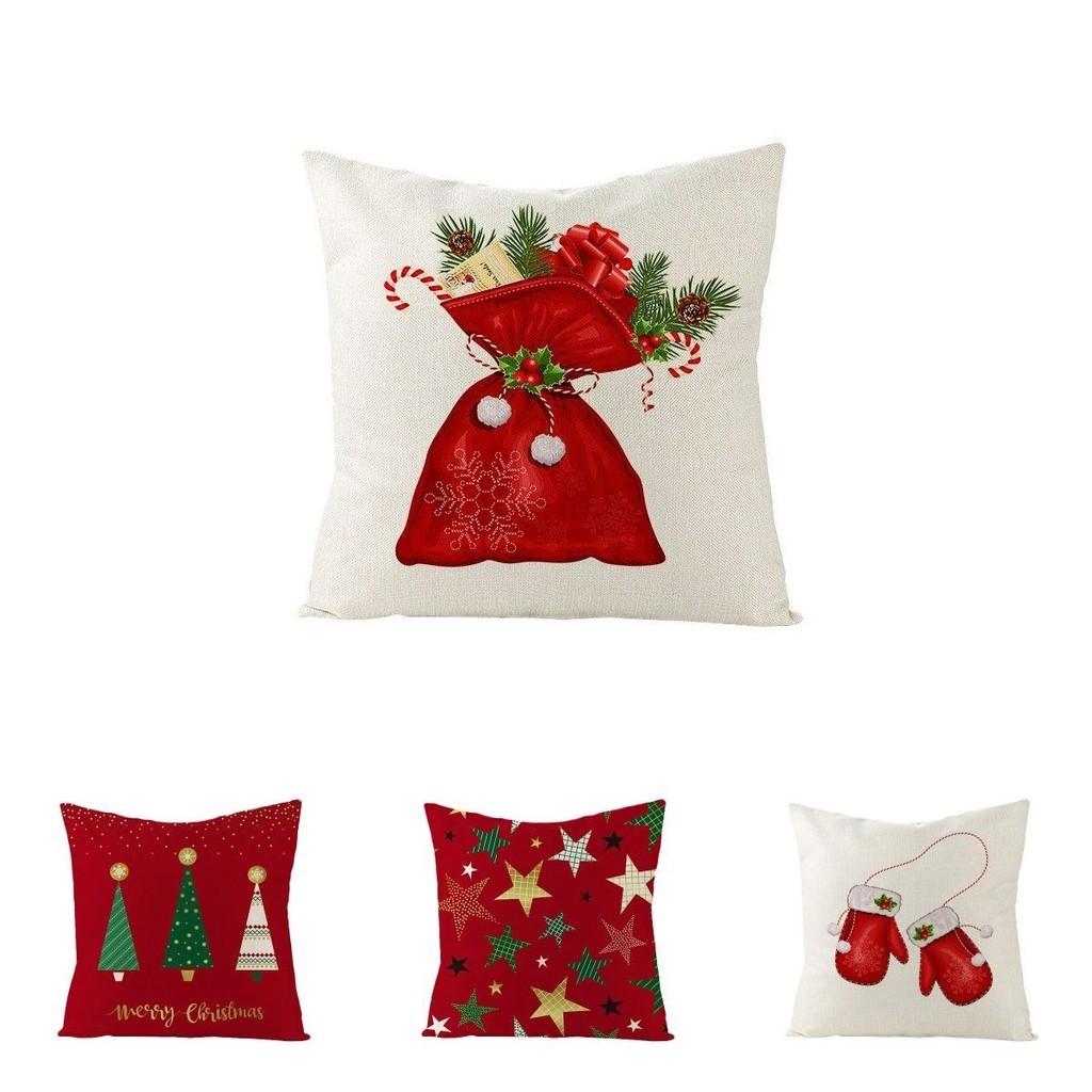 Luxurious 18" Christmas Cushion Cover For Home And Sofa Decor In Soft Cotton Linen