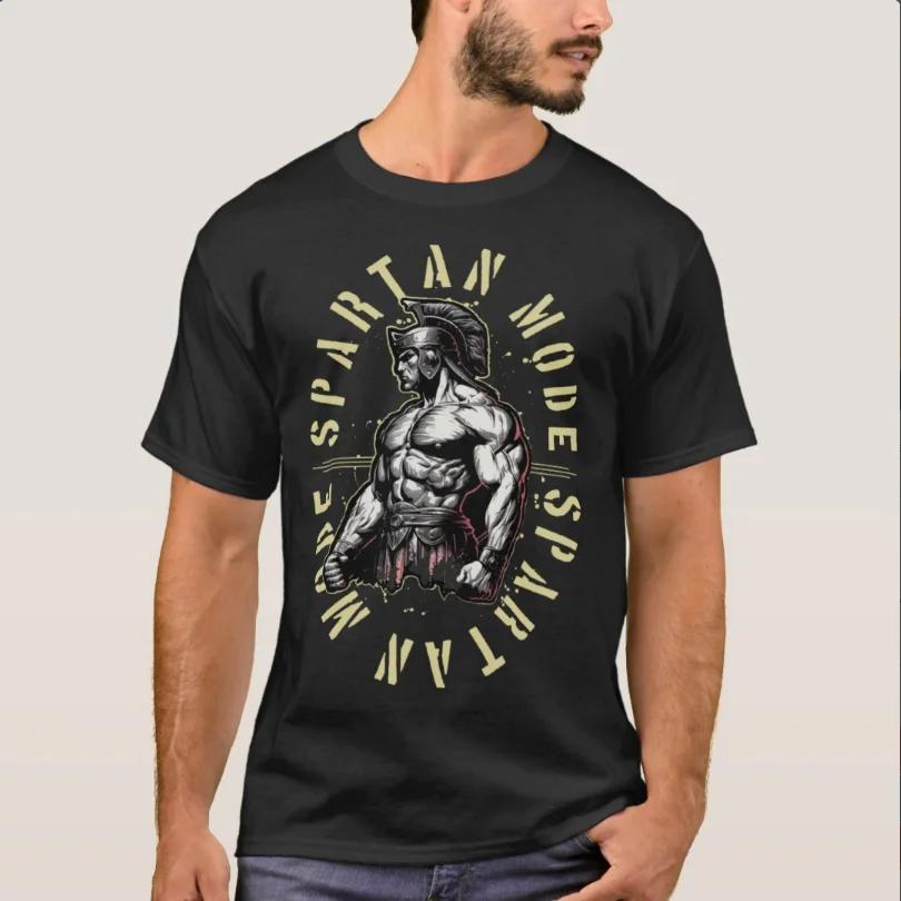 Spartan Mode Gladiator Gym Fitness Motivation Work TShirt 100 Cotton ONeck Short Sleeve Casual Unisexs Tshirt Size S3XL