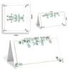 102050pcs Wedding Banquet Seating Number Table Card Green Leaf Fresh Name Place Cards Christmas Birthday Party Greeting Card