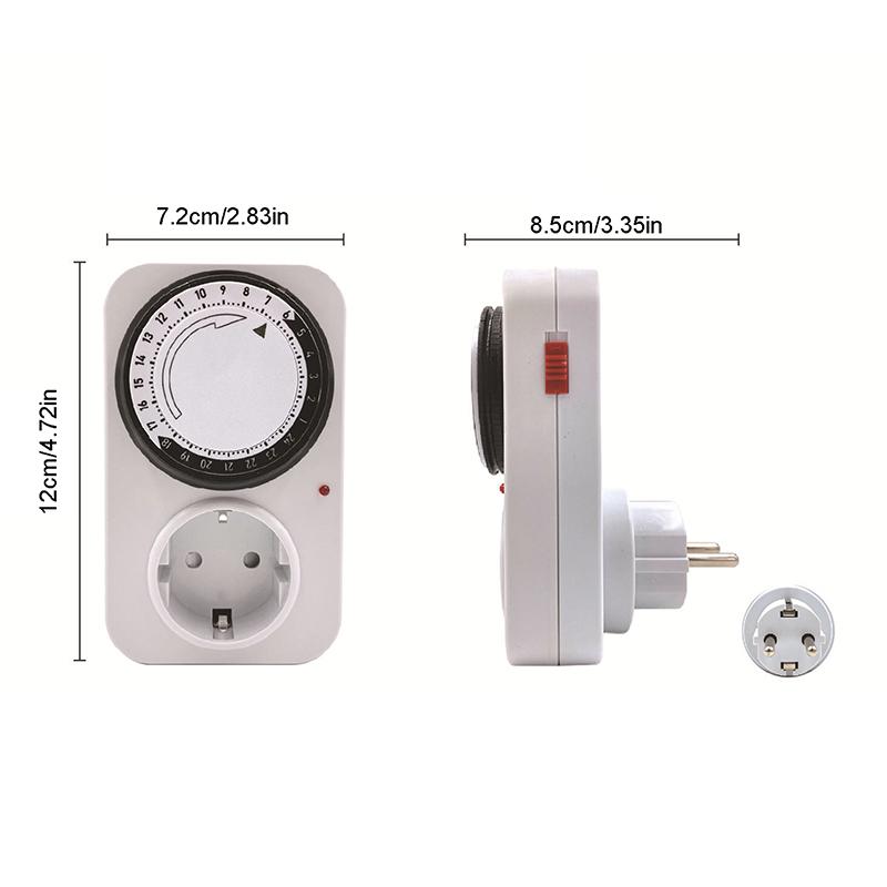 Eu Plug Timing Socket 24-Hours Cycle Mechanical Timer Electricity Consumption Meter Automatic Shutdown With Overload Protection