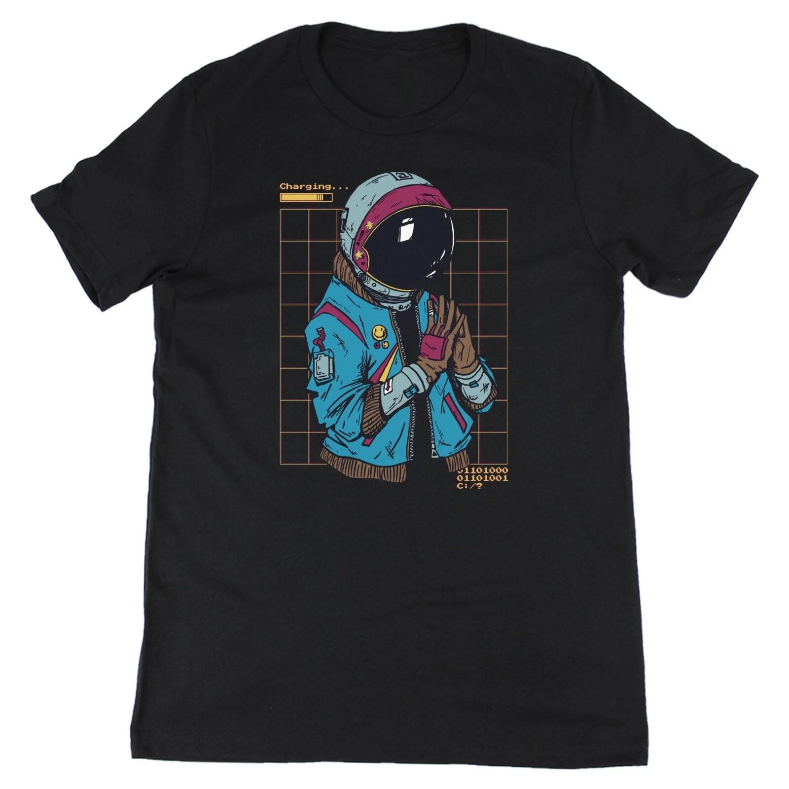 Cyberpunk Astronaut Vaporwave Aesthetic Graphic T-T-Shirt Unisex 100% Cotton Tee S