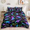 Cute Cartoon Dinosaur Duvet Cover Set Full SizeKawaii Dinosaur Bedding Set for Boys GirlsColorful Dinosaur Comforter Cover Set
