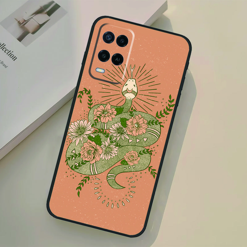 

Snake Flower Case For Oppo A17 A57 A77 A74 A54 A94 A78 A98 A18 A60 A80 A40 A38 A58 A96 A76 A16 A15 A5 Pro OPPO A16