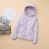 White duck down women's clothing autumn and winter new light down jacket wavy pattern women's short coat with hat