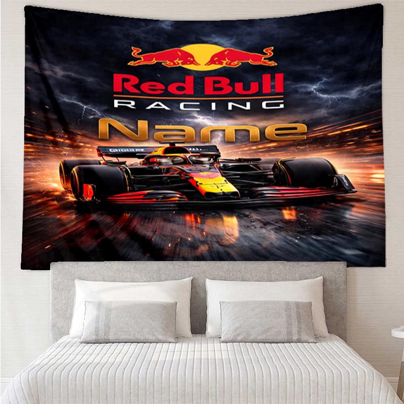 Custom Name Racing Print Tapestry, Backdrop, Easy Setup, Ideal for Bedroom, Office & Living Room, with Aesthetic Wall Hanging Decor.