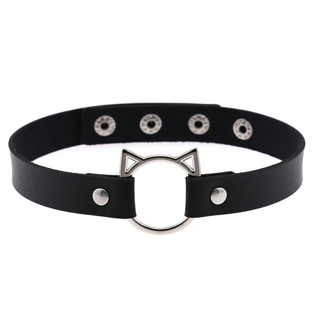 Colier Vintage Sexy Harajuku cu Pandantiv Lanț din Piele PU Femei Bărbați Punk Gotic Choker Negru Declarație Jocuri pentru Adulți Jucării pentru Adulți