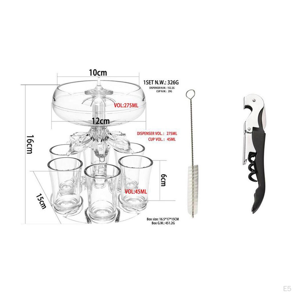 6 Dozator de sticlă Clear Mic și Set Reutilizabil Automat