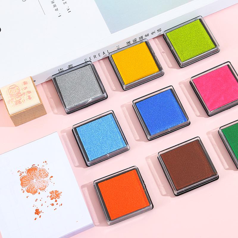 20-Color Children's Educational Finger Paint Ink Pad, 4x4cm, for DIY Stamping and Painting Activities