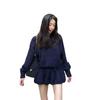 Korean Style Slimming Knitwear for Women: Versatile Round Neck Sweater with Detachable Skirt Hem