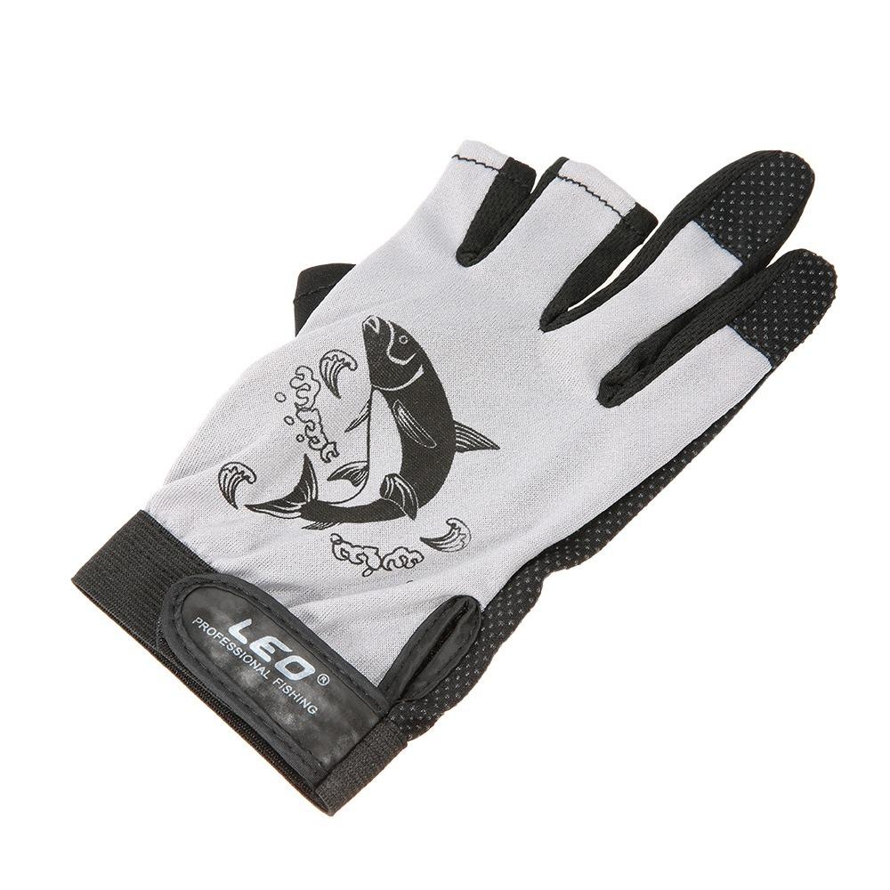 2 Pairs Fingerless Fishing Hand Glove Anti-Slip Kayak Glove Durable Fishing Gloves  Camping серый