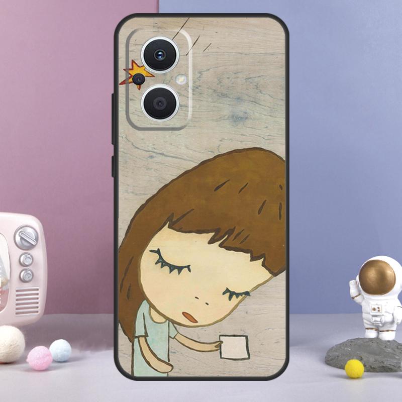 

Cartoon Aesthetic Yoshitomo Nara Funda For OPPO Reno 14 F 11F 12F 13F 10 11 12 13 Pro 7 8 Lite OPPO Find X8 X6 X5 X9 Pro Case OPPO Reno12 F