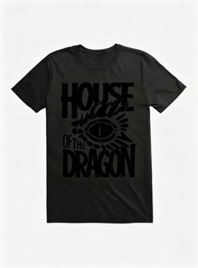 Vintage Targaryen Dragon Crest House of The Dragon Movie Fan Cotton Short Sleeve T-Shirt