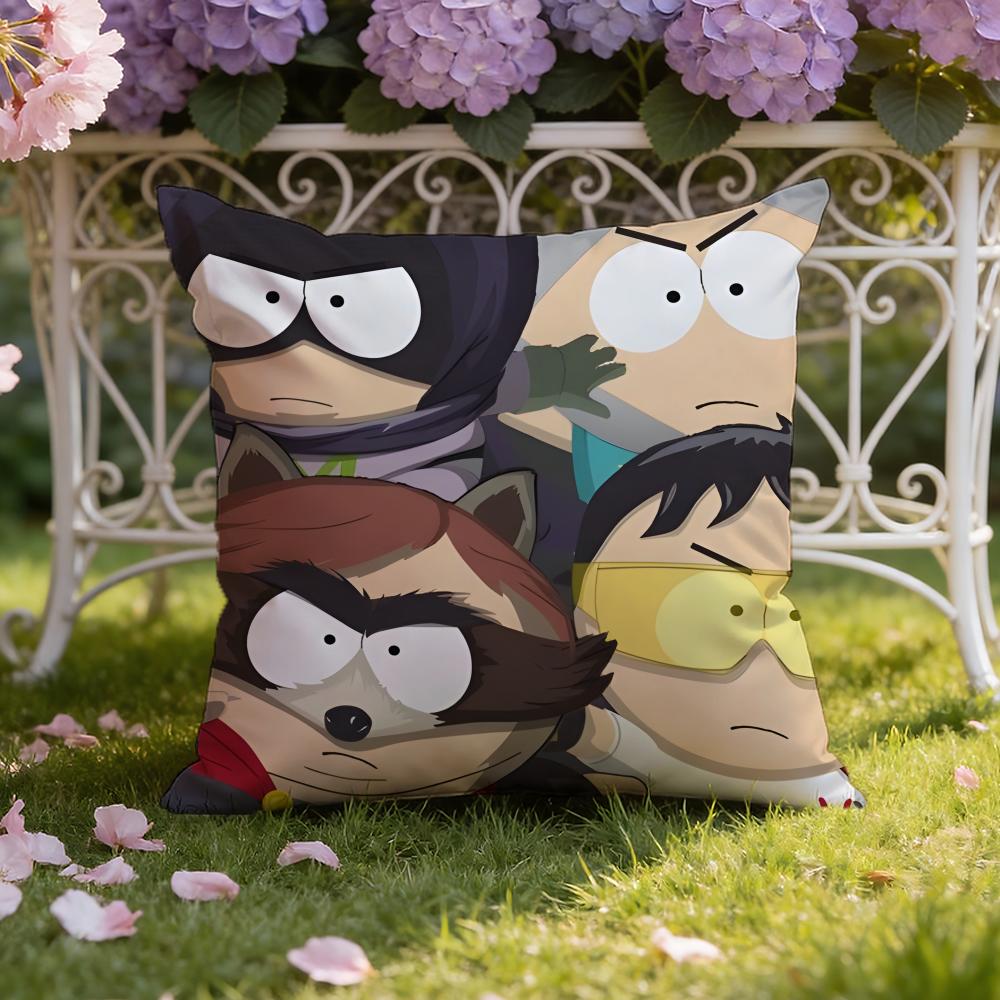 Cartoon Anime S-South P-Park Cushion Cover Home & Car Dual-Scene Pillow Cover: Reversible for Premium Comfort