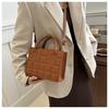 New Fashion Faux Leather Square Shoulder Bag for Women Korean Style Handbag Crossbody Purse