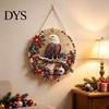 Christmas Tree Hanging Ornaments Xmas Snowman Ornament, Round Acrylic Santa Reindeer Seasonal Party Decor Door Sign for Festive Window Wall