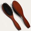 Cepillo para el cabello Mango de madera Cerdas de jabalí Peine para barba Peine para desenredar Alisar Cerdas de jabalí Peine de masaje