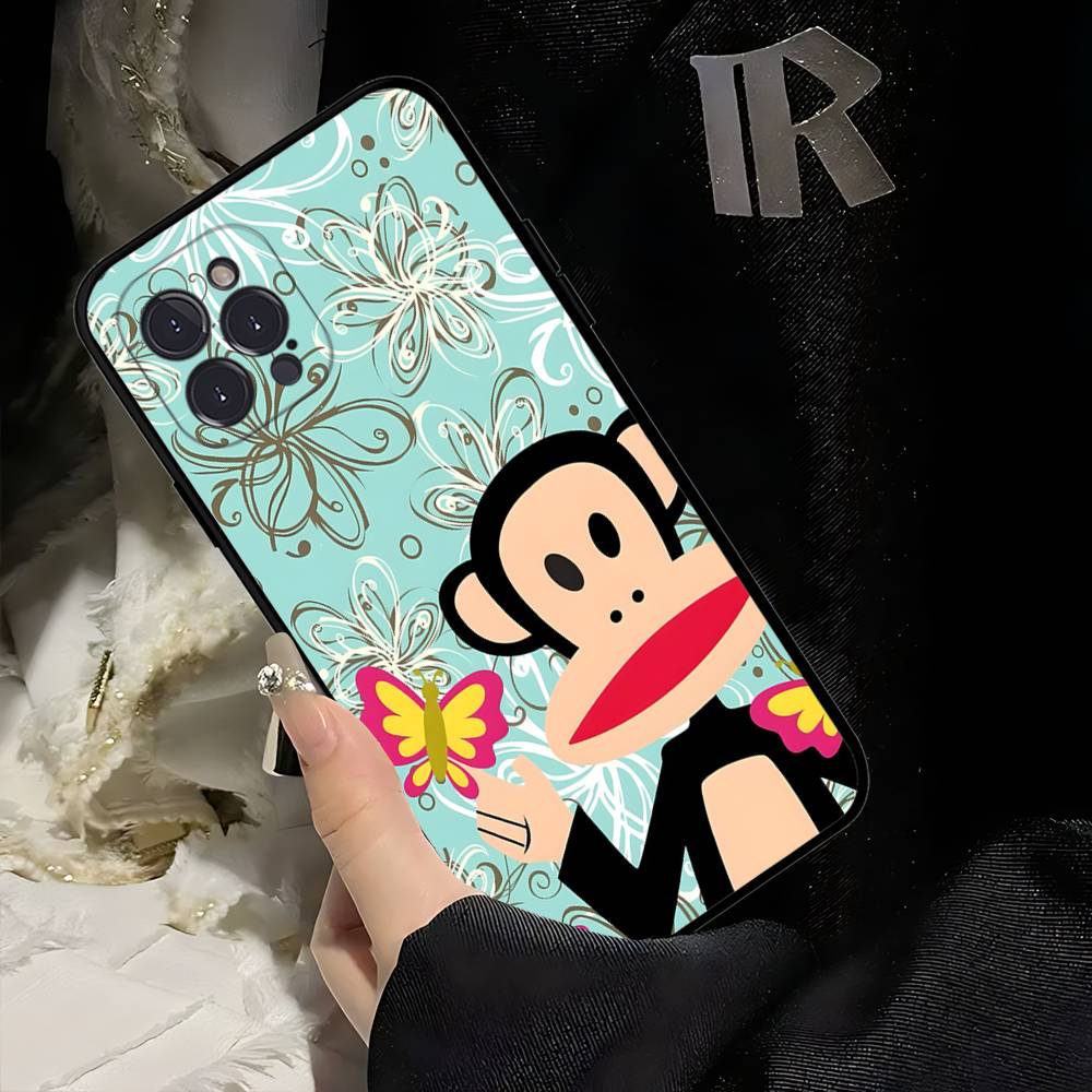 Fashion Logo P-Paul F-Frank Black Soft Phone Case For IPhone 16 15 14 13 11 12 17 Pro Max Mini Plus