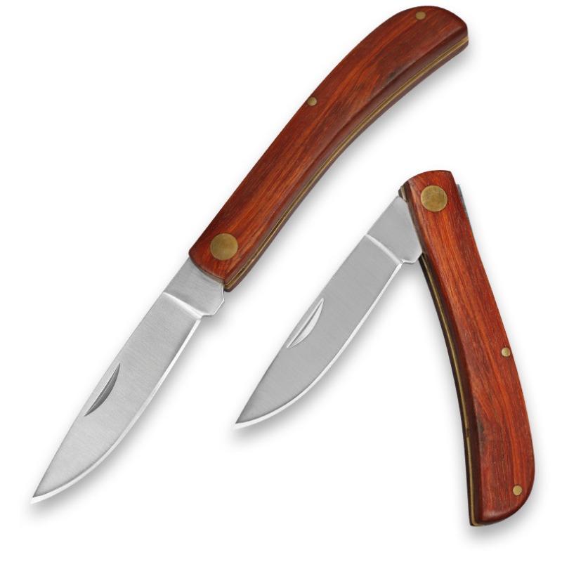 Edelstahl Schälmesser für geschnittenes Obst Holzgriff Klappmesser Haushalt Melone Obst Schälen Gemüse Messer Taschenmesser