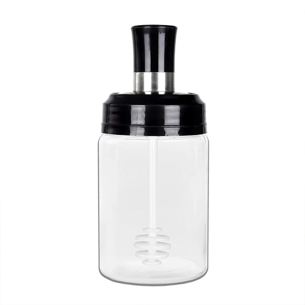 

Стеклянные бутылки для приправ, 250 мл, контейнер для специй, крышка ложки для перца, кисть для масла, диспенсер для меда, хранение еды, кухонные аксессуары