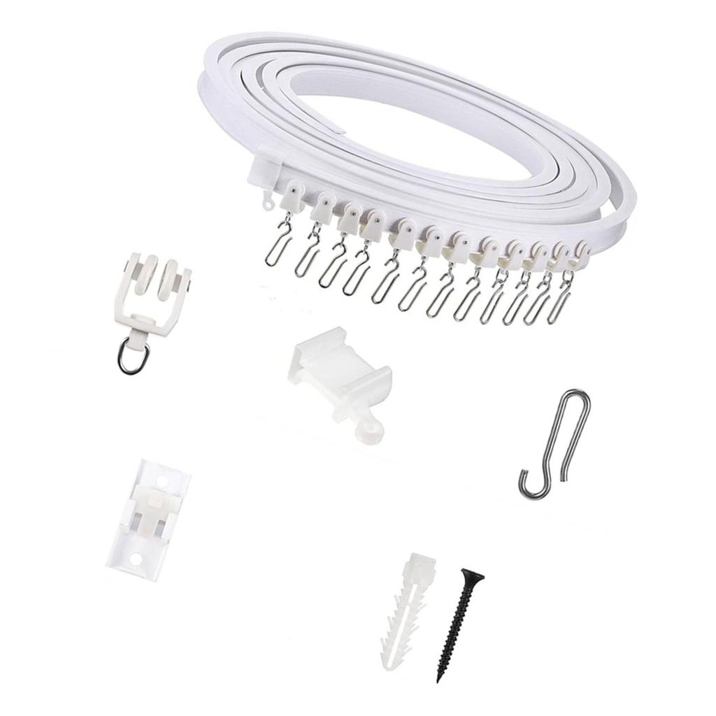 Easy Installation Bendable Curtain Track Kits 1/2/3/5Meter Flexibility Ceiling Rails for Shower Space Window Treatments