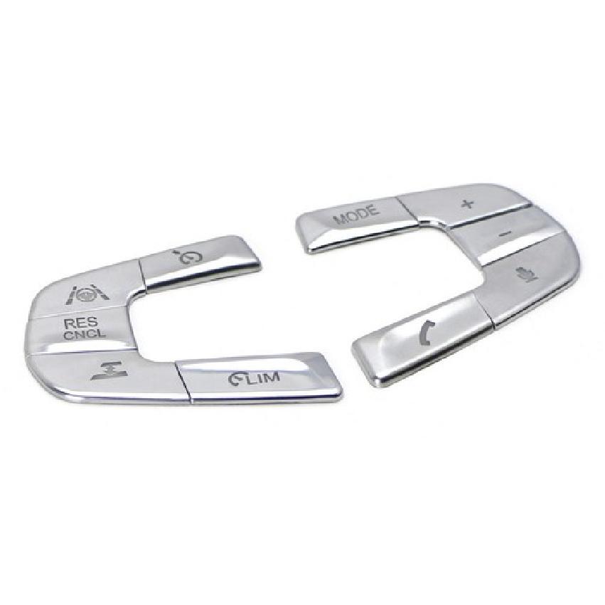 Silver 10pc Steering Wheel Control/Button Decoration Trim For 17-up BMW 5 Series