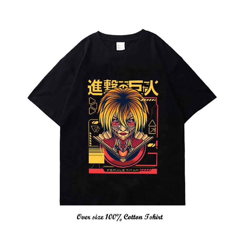 Attack On Titan Japanese Anime T-Shirts For Men And Women Printed Cotton Short Sleeve T-Shirts Oversized Fashion Unisex T-Shirts