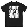 Halt die Klappe und schwimm Statement T-Shirt Lustiges Design
