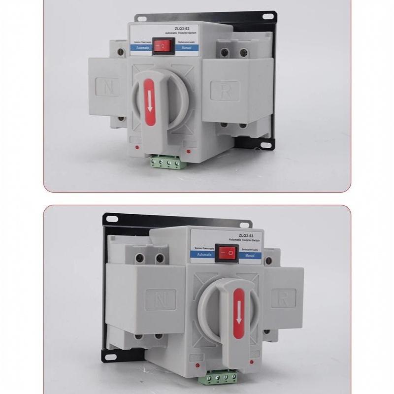 1Pcs 2P 63A 220V 50/60Hz Dual Power Manual Changeover Switch Miniature Circuit Breaker Automatic Transfer Switch