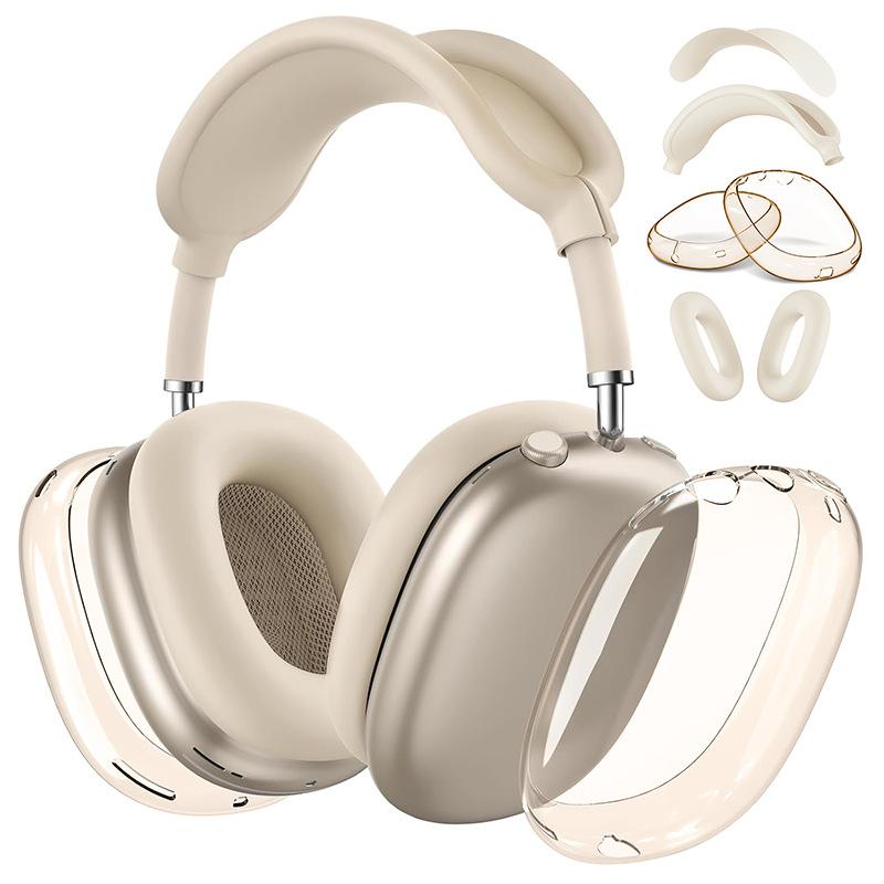 4-in-1 Protective Case Set for AirPods Max 1/2 - Clear Earcups + Silicone Headband and Earpads