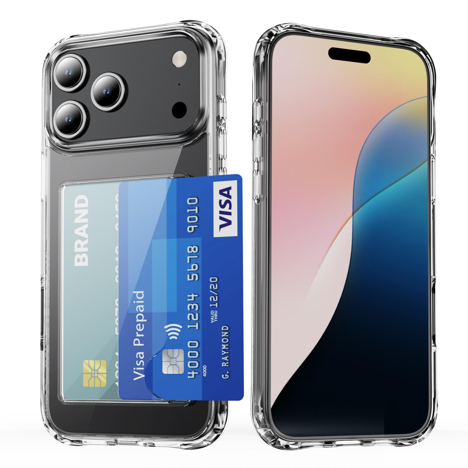 

For iPhone 17 Pro Max Case Protective TPU Phone Cover with Card Holder A