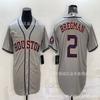 Mens Cotton Basketball Jersey Customizable Number 2 Bregman Style Sport Shirt Team Practice Casual Wear