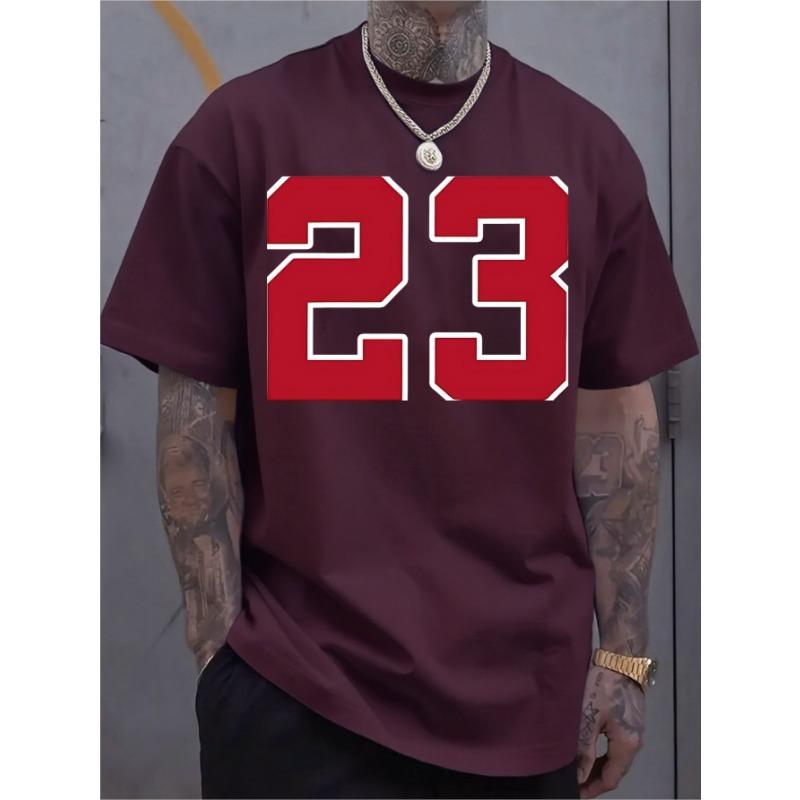 Men's fashionable round neck T-shirt, versatile short-sleeved, travel/summer/beach, fitness/running/training